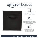 PRE OWNED SEE EXTRA PHOTOS Amazon Basics Collapsible Fabric Storage Cube Bins Organizer with Handles, Sturdy, Black, 13-x-13-x-13-inch, Pack of 6 - Retail: $21