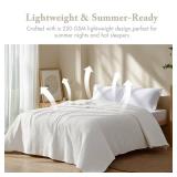 Madison Park Freshspun Basketweave Luxury Cotton Blanket Cream 90x90\' Full/Queen Size Basketweave Premium Soft Cozy 100% Cotton For Bed, Couch or Sofa - Retail: $33