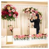 4 Pack Clear Acrylic Flower Vase Centerpiece for Dining Table,63.2 Inch Rectangular Floral Low Vases with 64 Holes for Dining Table Modern Flower Arrangement for Home Decor or Weddings - Retail: $34