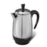 PRE OWNED Farberware Electric Coffee Percolator, Stainless Steel Basket, Automatic Keep Warm, No-Drip Spout, 8 Cup - Retail: $70
