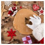 FUSOTO 6PCS Christmas Cookie Cutters, Holiday Xmas Cookie Cutters Christmas Shapes - Gingerbread Man, Snowflake, Snowman, Christmas Tree, Reindeer, Santa Face for Cookie Baking - Retail: $10