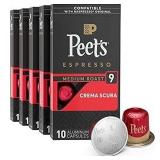 Peet s Coffee Espresso Capsules Crema Scura  Intensity 9  50 Count Single Cup Coffee Pods Compatible with Nespresso Original Brewers