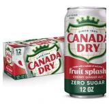 Canada Dry Caffeine Free Zero Sugar Fruit Splash Cherry Ginger Ale Soda Pop  12 fl oz  12 Pack Cans
