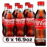 Coca-Cola Bottles, 16.9 fl oz, 6 Pack (EXP JUL/18/25)