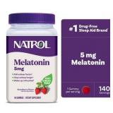 Natrol Melatonin Gummies  Sleep Support for Adults  Strawberry Flavor  5mg  140 Count
