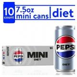 Diet Pepsi Cola Soda Pop  7.5 fl oz  10 Pack Cans