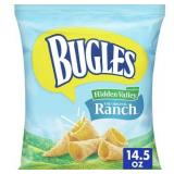 Bugles Crispy Corn Snacks  Hidden Valley Ranch  Family Size Snack Bag  14.5 oz Bugles
