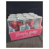 Simply POP Prebiotic Soda Strawberry Cans, 12 fl oz, 12 Pack