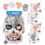 Halloween Skull Ring Candy Container Set