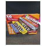 Mars M&M'S, SNICKERS, 3 MUSKETEERS, SKITTLES & STARBURST Variety Pack Full Size Bulk Candy Assortment, 56.11 oz, 30 Count