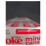 Diet Coke Diet Cola Soda Fridge Pack  7.5 fl oz Mini Cans  10 Pack