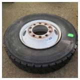 (1) 11R22.5 Tire and Wheel