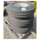 (3) 10.00-16 Front Tractor Tires and Whe
