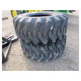(2) 15x19.5 NHS Trac Loader Tires
