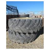 (2) 16.9-R26 Front Tractor Tires and Whe