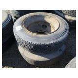 (2) 255/70R22.5 Truck Tires W/Steel Whee