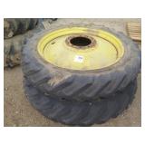 (2) 12.4-42 Tractor Tires & Wheels