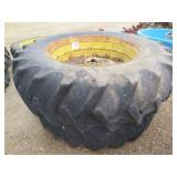(2) 18.4-38 Tractor Tires & Rims W/Cast
