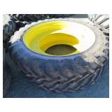 (2) 12.4R46 Tractor Tires and Rims