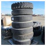 (7) 9.00-20 Tires & Steel Wheels