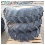 (3) 12.4-24 Tires With Steel Wheels