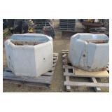 (2) Concrete Calf Waterers