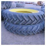 (2) 12.4R50 Tractor Tires & Wheels