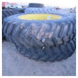 (2) 16.9-38 Tractor Tires and Rims
