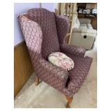 Burgundy Wing Back Chair