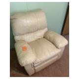Cream Leather Recliner