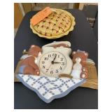 Covered Pie Dish & Clock