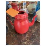 Red painted coffee pot
