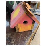 Pink Bird House & Cat Planter