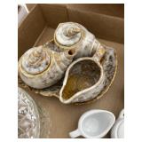 Sea Shell Tea Set, cups, pitcher, clock & more