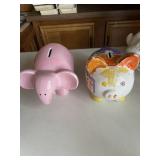 2 Banks, Decorative Jar & Grapes