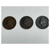 3 Indian Head Pennies