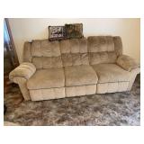 Beige Couch w/recliners on both ends