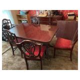 Mahogany Table w/6 Chairs, leaves