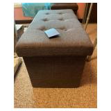 Gray Fabric Stool w/storage