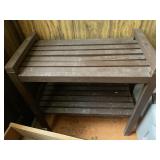 2 Tier wooden slatted table