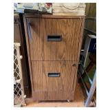 Woodgrain metal 2 drawer filing cabinet
