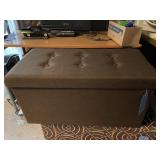 Cloth covered storage bin w/lid