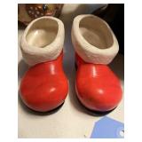 2 Santa boot candleholders