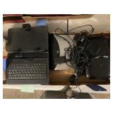 Keyboard, DVD portable, assorted electronics