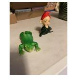 Vintage Pixie w/changing eyes, rubber frog