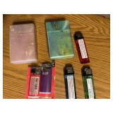 2 Vintage Cigarette cases & Bic lighters