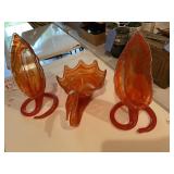 MCM 3 piece swan & vase set