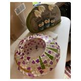 Butterfly Mosaic piece & solar owl piece