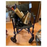 Wheel chair, storage bags, & Bissell steamer