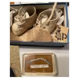 Vintage 1939 hospital bracelet, baby shoes, more